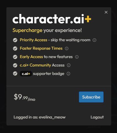 Character.AI Plus Subscription