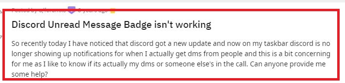 Discord Unread Message Badge Not Working