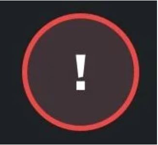 exclamation mark inside a red circle