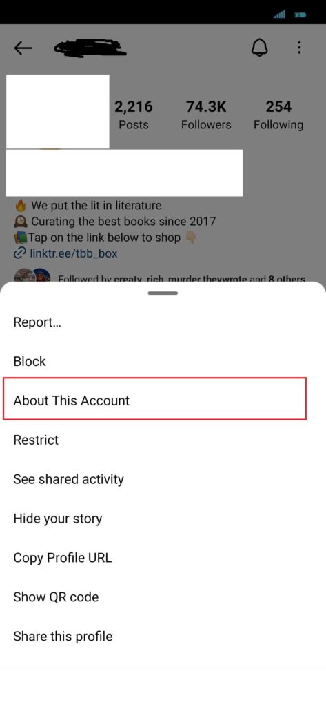 About this account feature in Instagram