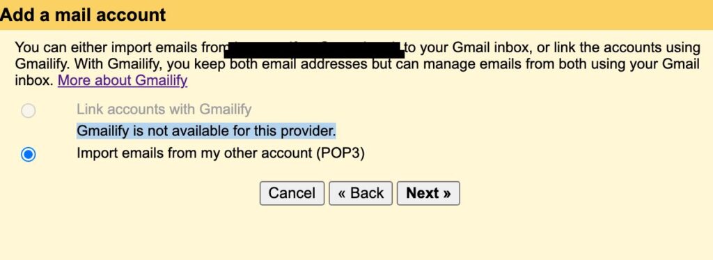 Gmailify Is Not Available For This Provider