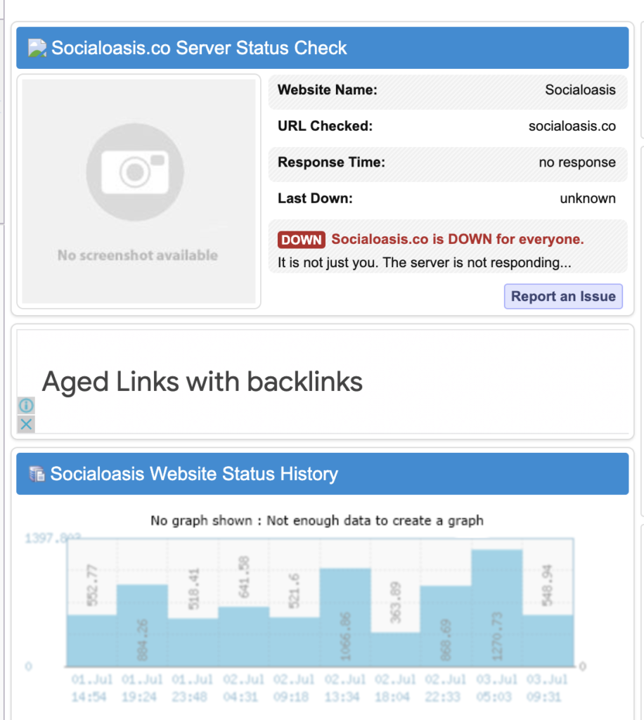Socialoasis.co Server Status Check