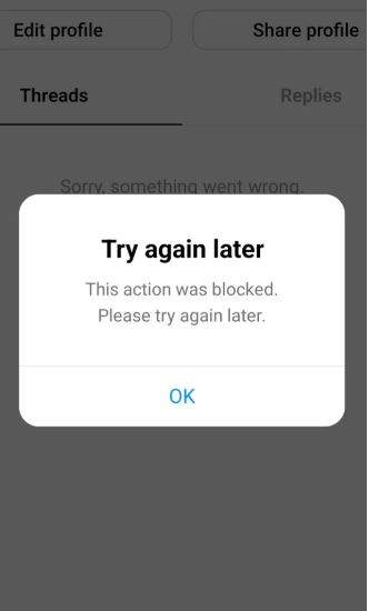 This Action Was Blocked Please Try Again Later Instagram Threads