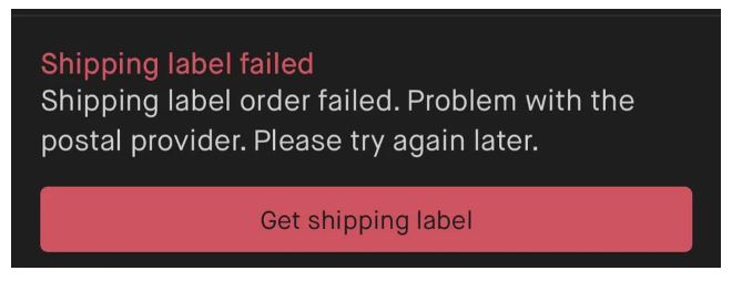 Vinted Shipping Label Failed