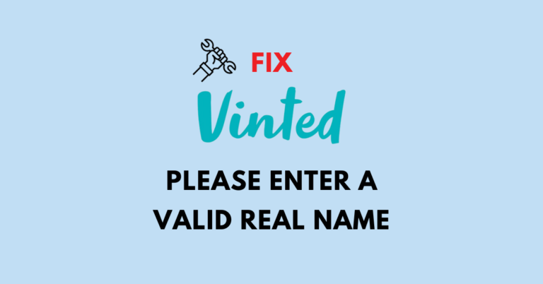 Fix Vinted Please Enter A Valid Real Name