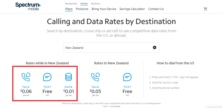 Spectrum Mobile International Roaming Rates NetworkBuildz