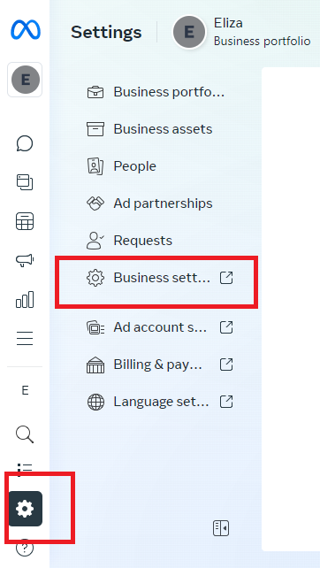 Go to Business Settings to block someone in Meta Business Suite