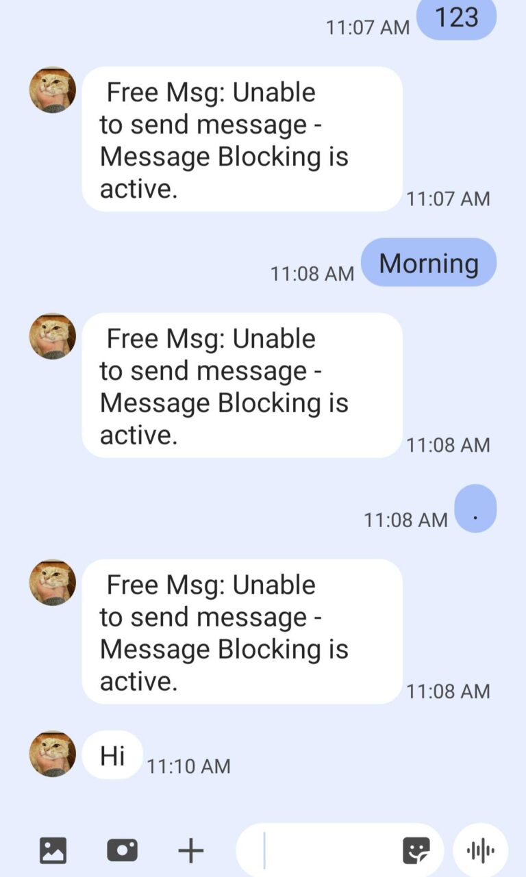 unable to send message message blocking is active lycamobile