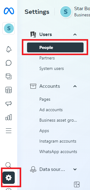 select people from Settings in Meta Busness Suite to remove the admin