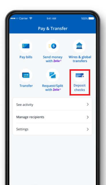 use check to transfer money from Chase to another person without using Zelle.png