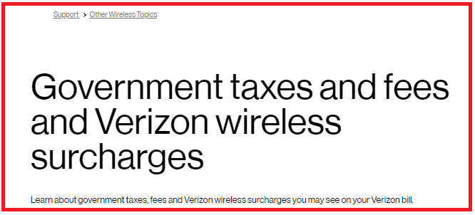 Understand Savings Opportunities to save on taxes and fees in Verizon