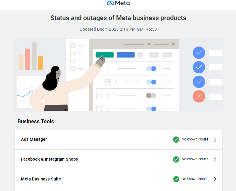 check meta server status To Fix Meta Business Suite Inbox Not Loading