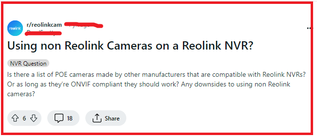 Add 3rd Party Camera To Reolink NVR