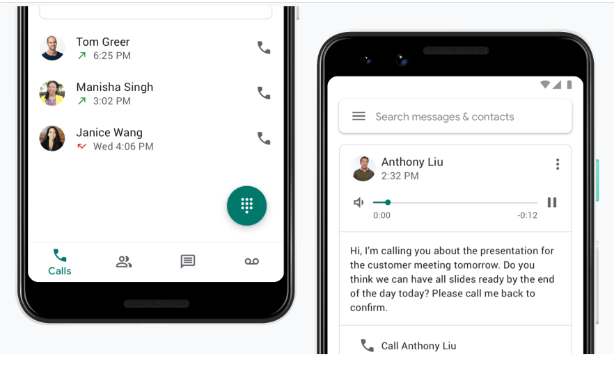 Check Internet Connection to fix Google Voice Not sent, tap to retry