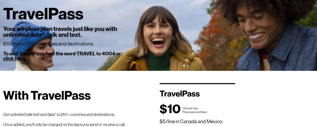 review verizon travel pass